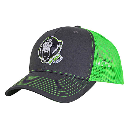 Fish Monkey Screamn Monkey Hat, Charcoal/Neon Green, One size, FM75-CHNG
