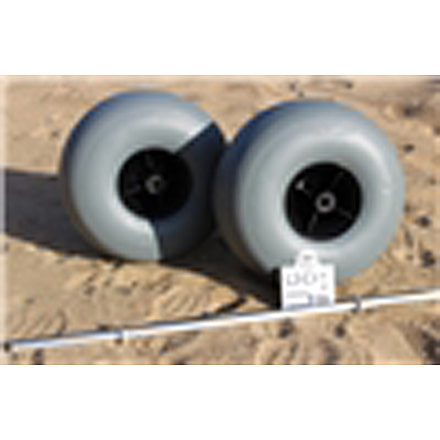 Fish-N-Mate Large Grey Poly Ball Bearings Wheels2 Kit for Large Cart, 9" x 17" Wheel Size, Solid Alum. Axle, 679