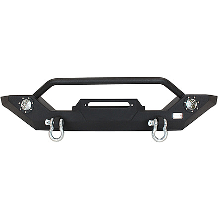 Fishbone Offroad Fishbone Front Winch Bumper w/LEDs, Jeep Wrangler TJ /YJ 1987 - 2006, Black Textured, FB22016