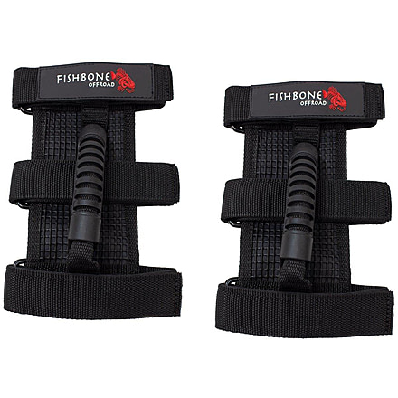 Fishbone Offroad Grab Handles w/ Three Straps, Black, FB55153