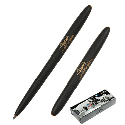 Fisher Space Pen Bullet Space Pen with Logo Matte Gift Boxed, Black 400BFSP