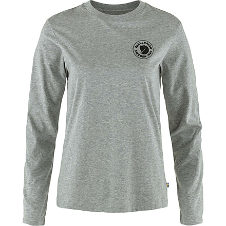 Fjallraven 1960 Logo T-Shirt Long Sleeve - Womens, Grey/Melange, Medium, F86989-020-999-M