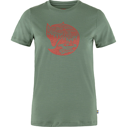 Fjallraven Abisko Wool Fox Short Sleeve - Womens, Patina Green/Terracotta Brown, 2XS, F84118-614-243-XXS