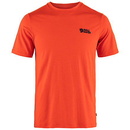 Fjallraven Abisko Wool Logo Short Sleeve - Mens, Flame Orange, Large, F86977-214-L