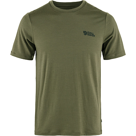Fjallraven Abisko Wool Logo Short Sleeve - Mens, Laurel Green, Medium, F86977-625-M