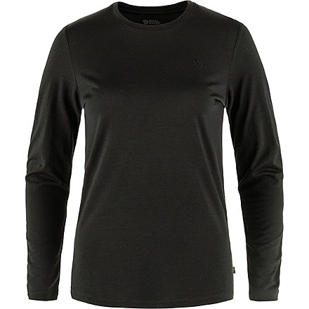 Fjallraven Abisko Wool Long Sleeve - Womens, Black, Extra Large, F84102-550-XL