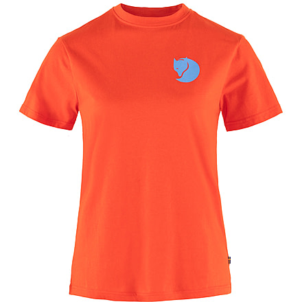 Fjallraven Fox Boxy Logo Tee - Womens, Flame Orange, Small, F87153-214-S