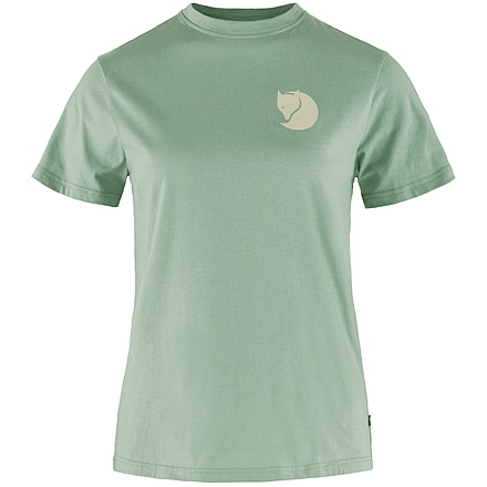 Fjallraven Fox Boxy Logo Tee - Womens, Misty Green, Large, F87153-674-L