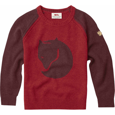 Fjallraven Fox Sweater - Kid's-8-Dark Garnet/Deep Red