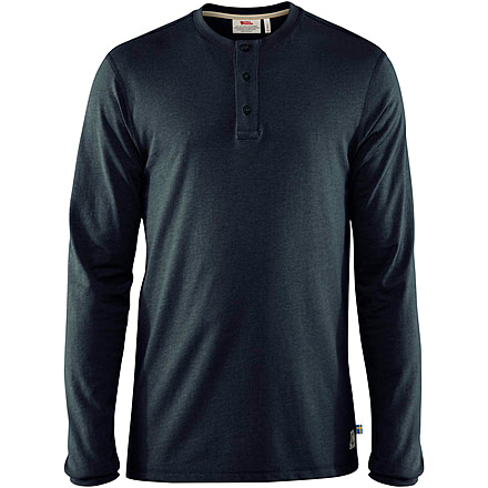 Fjallraven Greenland Re-Cotton Buttoned Long Sleeve - Mens, Dark Navy, Large, F87213-555-L