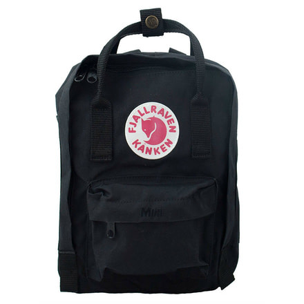 Fjallraven Kanken Mini Backpack, Black, One Size, F23561-550-One Size