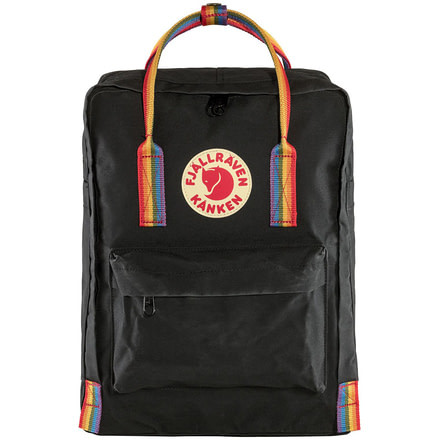 Fjallraven Kanken Rainbow Backpack, Black/Rainbow Pattern, One Size, F23620-550-907-One Size