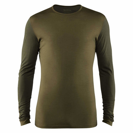 Fjallraven Keb Long Sleeve Wool T-shirt - Mens, Laurel Green-Deep Forest, Small, F81875-625-662-S