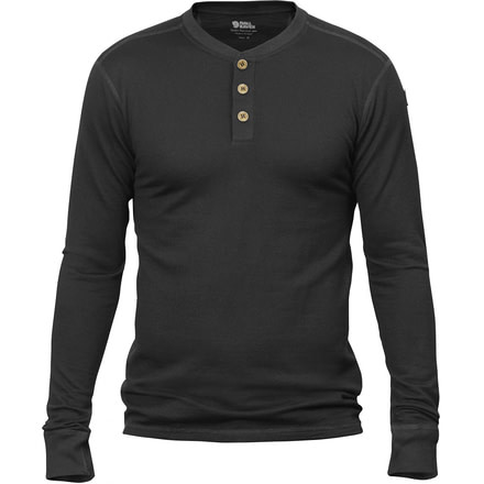 Lappland Merino Long Sleeve Henley - Mens -Dark Grey-Small
