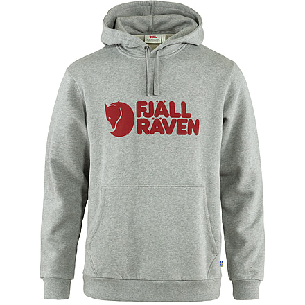 Fjallraven Logo Hoodie - Mens, Grey-Melange, Large, F84144-020-999-L