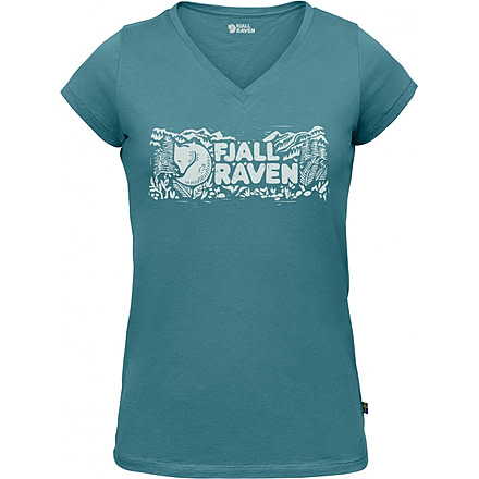 Fjallraven Logo Stamp Silhouette Logo T-Shirt Womens, Lagoon, XL F89982-506-XL