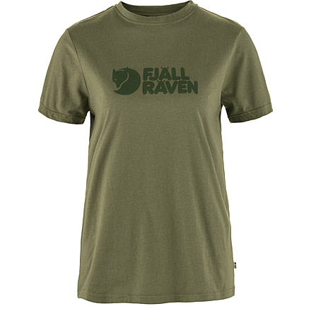 Fjallraven Logo Tee - Womens, Green, Large, F87146-620-L