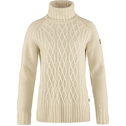 Fjallraven Ovik Cable Knit Roller Neck - Womens, Chalk White, Large, F84793-113-L