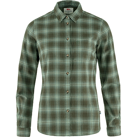 Fjallraven Ovik Flannel Shirt - Womens, Deep Forest-Patina Green, Large, F89833-662-614-L