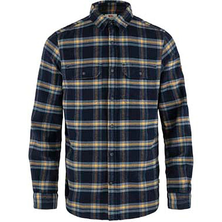 Fjallraven Ovik Heavy Flannel Shirt - Mens, Dark Navy/Buckwheat Brown, Medium, F82978-555-232-M
