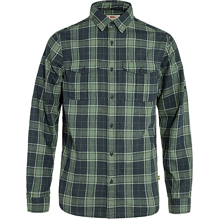 Fjallraven Ovik Travel Long Sleeve Shirt - Mens, Dark Navy/Patina Green, Medium, F87208-555-614-M