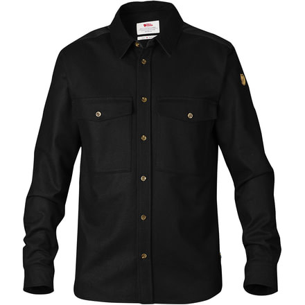 Fjallraven Ovik Wool Shirt Jacket - Men's-Black-Small