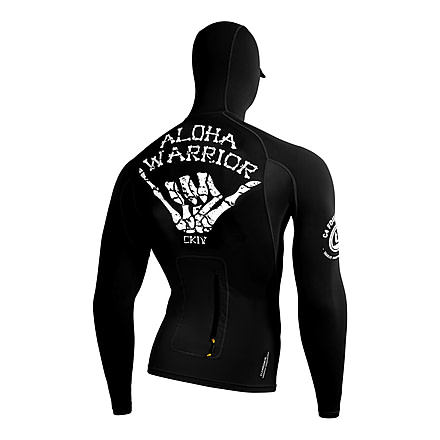 Florence Marine X C4 Foundation Long Sleeve Utility Pocket Hooded Rashguard, FMSS90061-BLK-XS