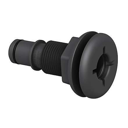 Flow-Rite Qwik-Lok Flanged Thru-Hull 3/4 Fitting - Straight, Black, MA-011-QLB
