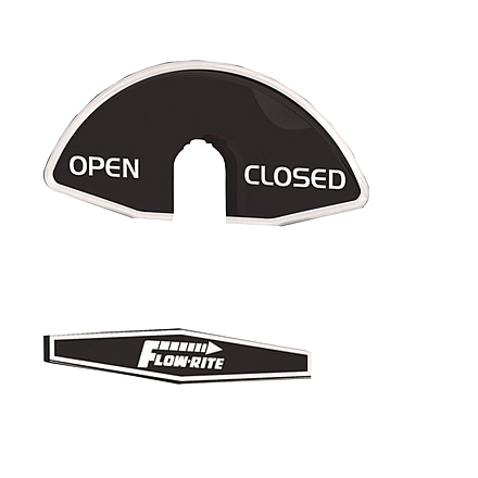 Flow-Rite System 1 Actuator Open/Closed - Replacement Decal, Black/White, MD-DCL-001-WHT