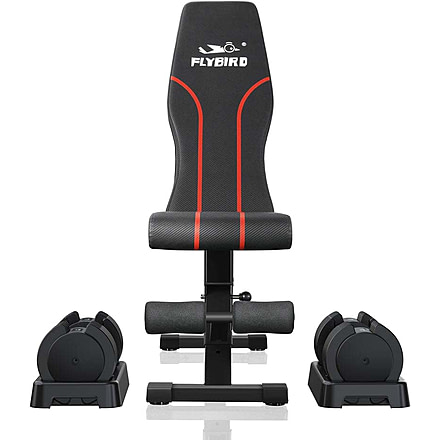 Flybird Fitness 55lb Weight Bench Dumbbells Bundle Sets, 6840174379201