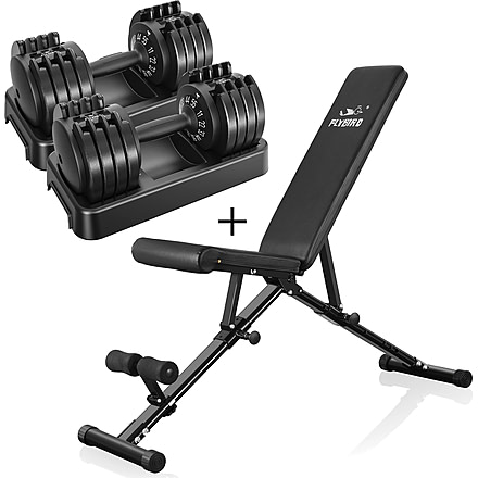 Flybird Fitness 55lb Weight Bench Dumbbells Sets, 6823428522177
