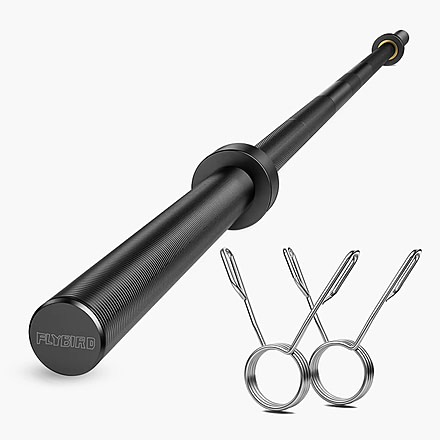 Flybird Fitness Weightlifting 3DBF04C2, Weightlifting BarWith 2 Collars , 7.2ft / 44LBS / 28mm Grip, FBOBARB