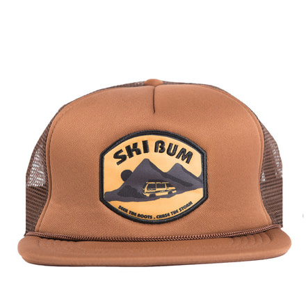 FlyLow Ski Bum Trucker Cap - Men's-Sepia