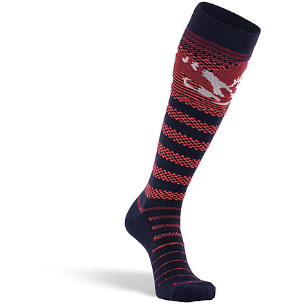 Fox River Chatter Ultra-Lightweight Over-the-Calf Ski and Snowboard Sock - Mens, Navy/Orange, Extra Large, 172870