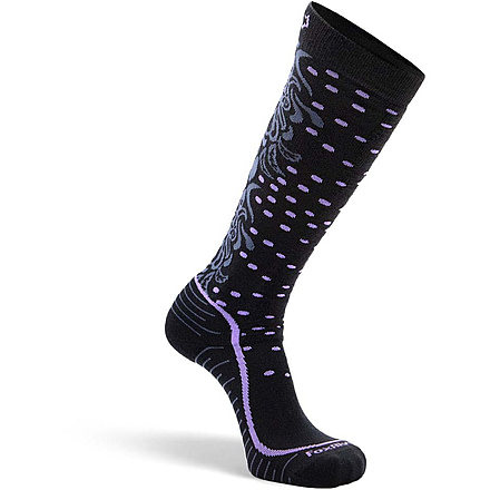 Fox River Falling Leaf Lightweight Over-the-Calf Ski and Snowboard Sock - Womens, Black, Small, 107340