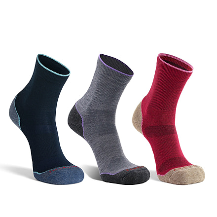 Fox River Womens Basecamp 2.0 Lightweight Crew Hiking Sock Bundle - 3 Pack 0366EBA9, Medium, Multi, 171289