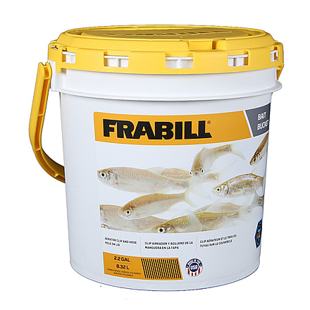Frabill Bucket Bait, White/Yellow, 2.2 Gallon, PMC4820