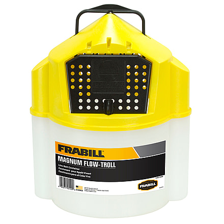 Frabill Magnum Flow Troll Bucket, White/Yellow, 10 Quarts, PMC451200