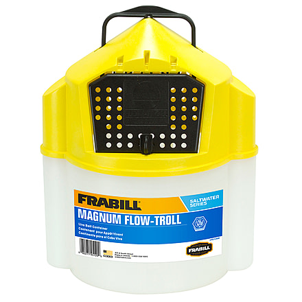 Frabill Magnum Flow Troll Shrimp Bucket, White/Yellow, 10 Quarts, PMC451205