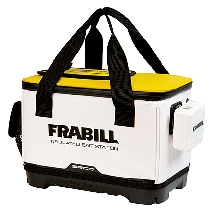Frabill Universal Bait Station w/Portable Cooler, White/Yellow, 8 Quarts, FRBBA168