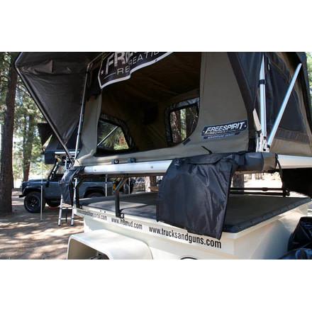 Freespirit Recreation Adventure Series Manual 49in Roof Top Tent, Olive Body/Blk Fly/Blk PVC Cover, RTAM49705