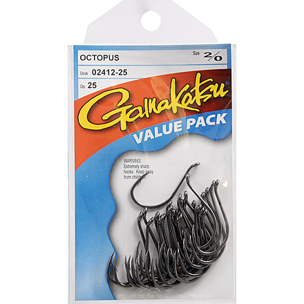Gamakatsu Black Octopus Hook 25 Pack - #2/0 078217