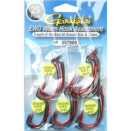 Gamakatsu EWG Worm Hook Assortment 007019