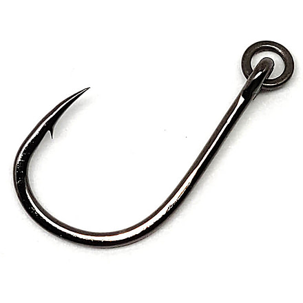 Gamakatsu Live Bait Hook with Solid Ring, Needle Point, Light Wire, Offset, Ringed Eye, NS Black, Size 6, 7 per Pack, 220407R