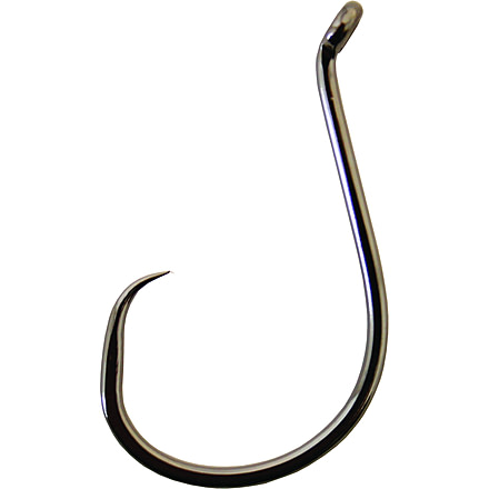 Gamakatsu Octopus Circle Hook, Barbless, Needle Point, Non-Offset, Ringed Eye, NS Black, Size 3/0, 6 per Pack, 224413