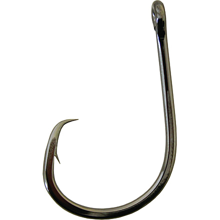 Gamakatsu Octopus Circle Hook, Needle Point, 4X Strong, Offset, Ringed Eye, NS Black, Size 1/0, 6 per Pack, 209411