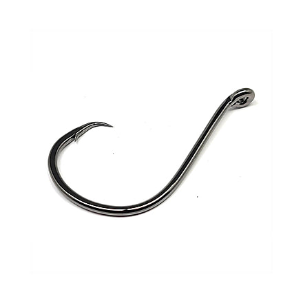 Gamakatsu Octopus Circle Offset-Point Nano Alpha Fishing Hook, Size 1/0, Black, 208211