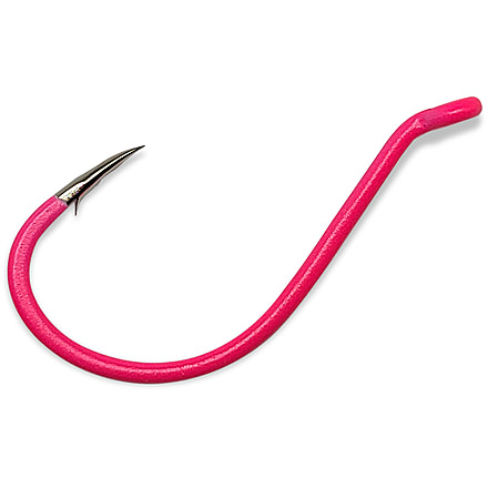 Gamakatsu Octopus Hook, Barbed, Needle Point Ringed Eye, Fluorescent Pink, Size 1, 5 per Pack, 02610-P