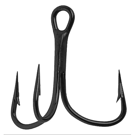 Gamakatsu Treble Hook, Needle Point, Short Shank, Extra Wide Gap, Magic Eye, NS Black, Size 6, 6 per Pack, 330407