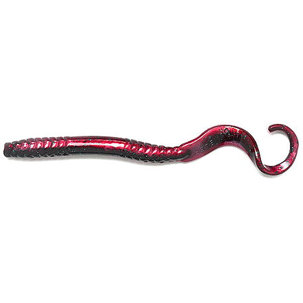 Gambler Ribbon Tail Worm, 12, 7in, Red Shad Green Glitter, RT71215